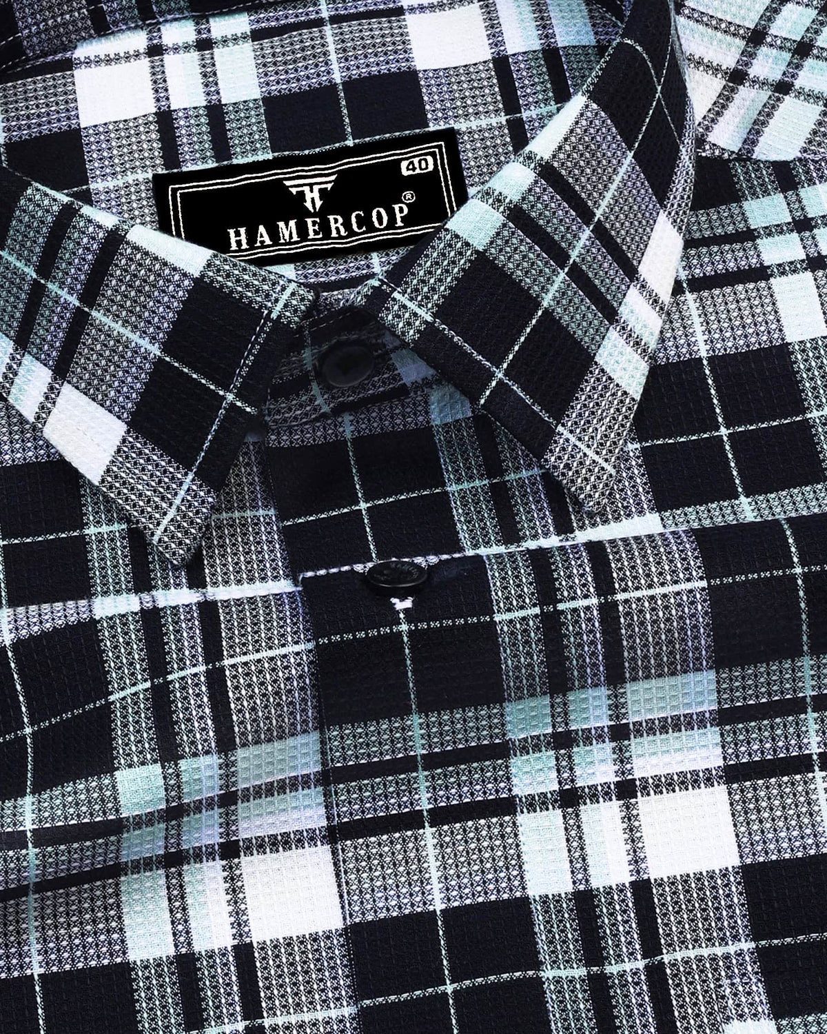 Black & White Dobby Check Cotton Shirt – Hamercop
