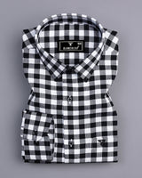 Zenica Black With White Dobby Check Cotton Shirt