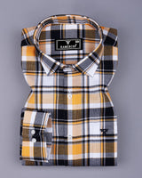 Procida Yellow Multicolor Check Dobby Cotton Shirt