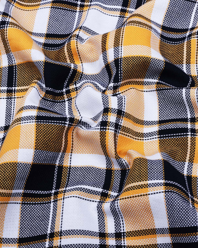 Procida Yellow Multicolor Check Dobby Cotton Shirt