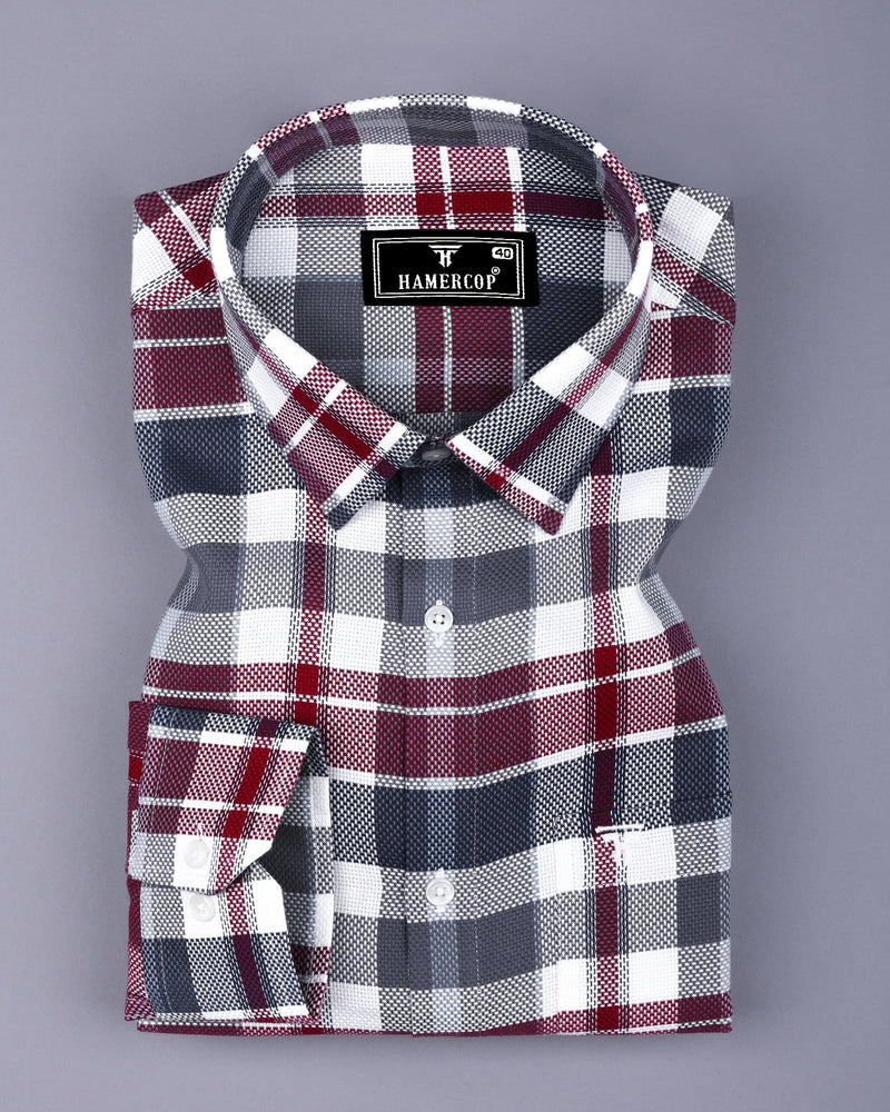 Swindon Red Multicolor Check Dobby Cotton Shirt