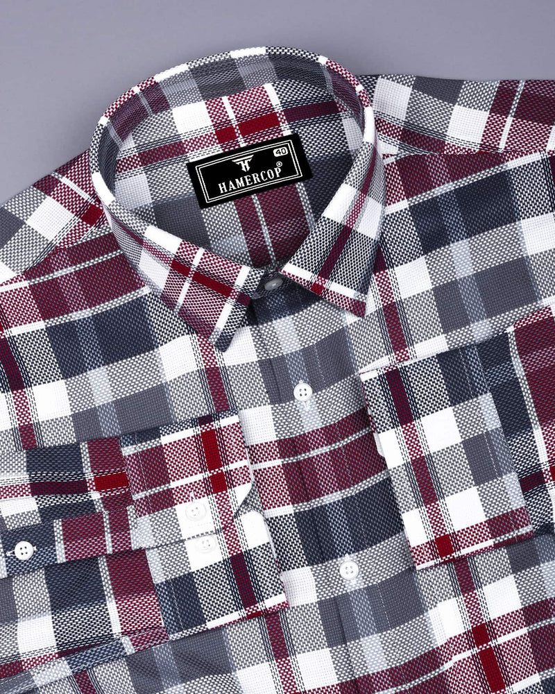 Swindon Red Multicolor Check Dobby Cotton Shirt