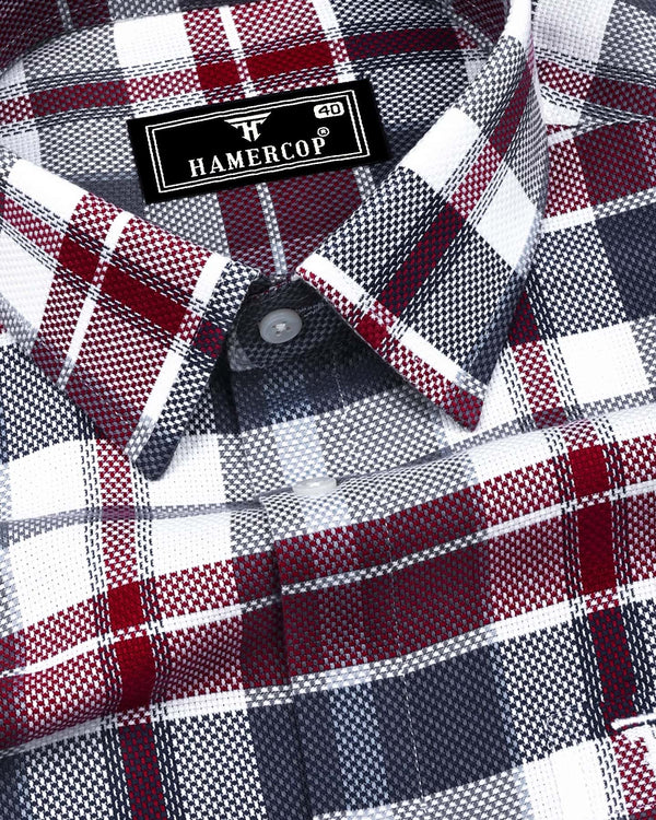 Swindon Red Multicolor Check Dobby Cotton Shirt