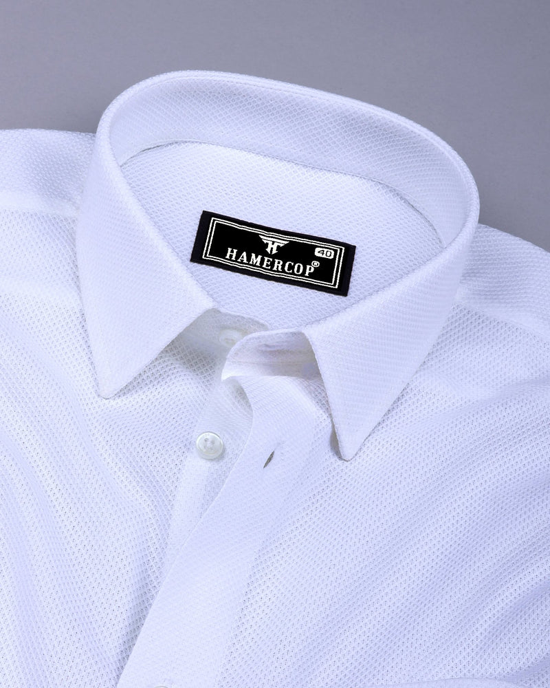 Superior White Dobby Textured Formal Cotton Shirt