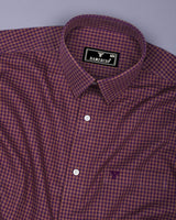 Purple With Mustard Plaid Flannel Twill Check Cotton Shirt