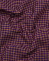 Purple With Mustard Plaid Flannel Twill Check Cotton Shirt