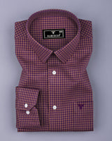 Purple With Mustard Plaid Flannel Twill Check Cotton Shirt