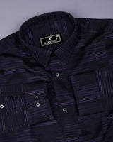 Alford Black With Purple Check Premium Giza Cotton Shirt