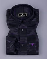 Alford Black With Purple Check Premium Giza Cotton Shirt