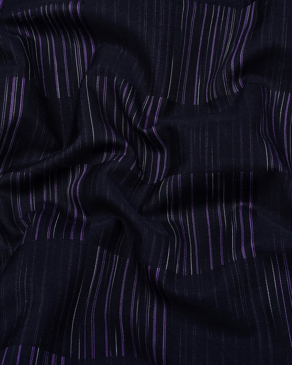 Alford Black With Purple Check Premium Giza Cotton Shirt