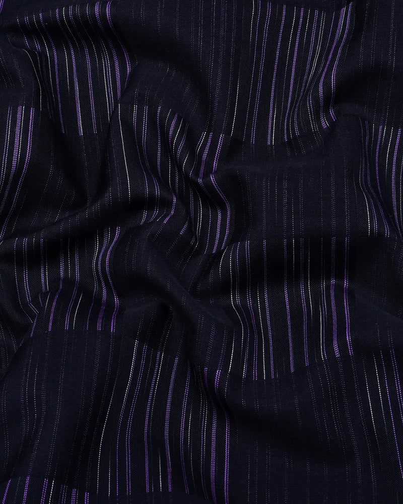 Alford Black With Purple Check Premium Giza Cotton Shirt