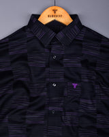 Alford Black With Purple Check Premium Giza Cotton Shirt