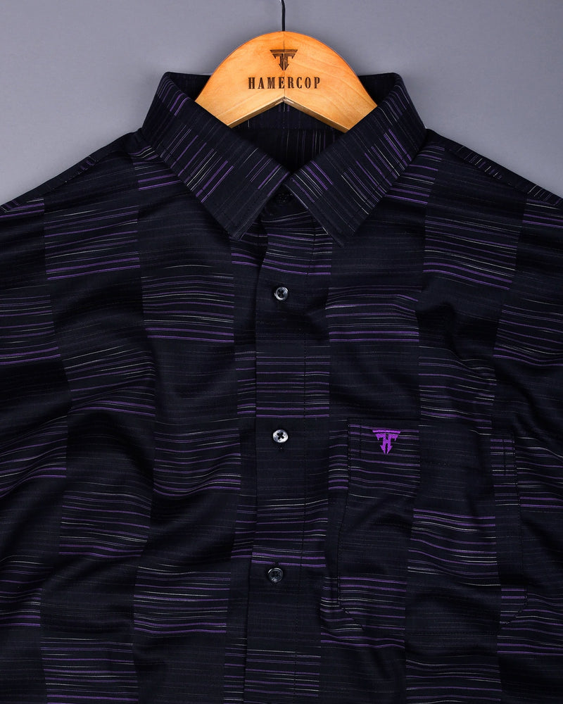 Alford Black With Purple Check Premium Giza Cotton Shirt