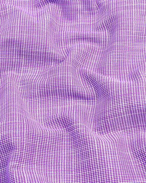 Opsin Purple Houndstooth Check Amsler Cotton Shirt