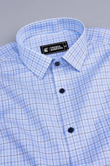 Victory Light blue box check shirt