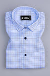 Victory Light blue box check shirt