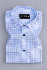 Victory Light blue box check shirt