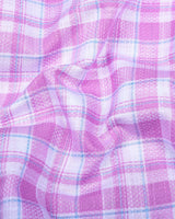 Lumpkin Pink With White Dobby Check Cotton Shirt