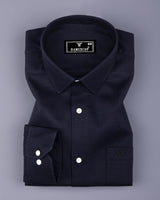 Iridium Black Solid Dobby Texture Premium Cotton Shirt