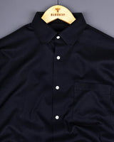 Iridium Black Solid Dobby Texture Premium Cotton Shirt