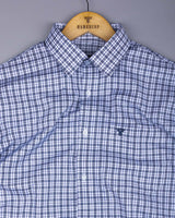 Zinc Blue With White Check Premium Cotton Shirt