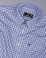 Zinc Blue With White Check Premium Cotton Shirt