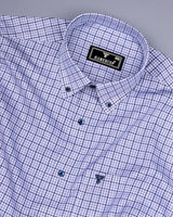 Marnate Blue With White Premium Check Formal Shirt