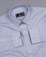 Jenon Gray With White Yarn Dyed Check Oxford Cotton Shirt