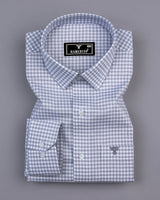 Jenon Gray With White Yarn Dyed Check Oxford Cotton Shirt