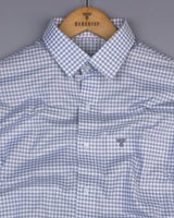 Jenon Gray With White Yarn Dyed Check Oxford Cotton Shirt