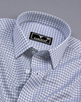 Jenon Gray With White Yarn Dyed Check Oxford Cotton Shirt