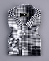 Jenon Black With White Yarn Dyed Check Oxford Cotton Shirt