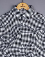 Jenon Black With White Yarn Dyed Check Oxford Cotton Shirt