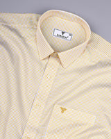 Athos Yellow With White Dobby Check Premium Giza Shirt