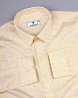 Athos Yellow With White Dobby Check Premium Giza Shirt