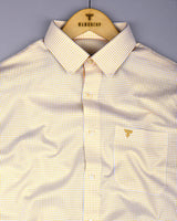 Athos Yellow With White Dobby Check Premium Giza Shirt