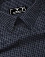 Skipton Gray With Black Houndstooth Dobby Premium Giza Shirt