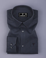 Skipton Gray With Black Houndstooth Dobby Premium Giza Shirt