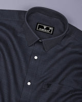 Pinacle Gray With Black Houndstooth Check Premium Giza Shirt