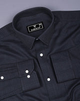 Pinacle Gray With Black Houndstooth Check Premium Giza Shirt