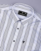 Primrose White With Black Twill Stripe Cotton Shirt