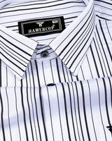 Primrose White With Black Twill Stripe Cotton Shirt