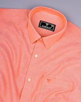 Tiger Orange Plain Oxford Cotton Formal Shirt