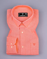 Tiger Orange Plain Oxford Cotton Formal Shirt