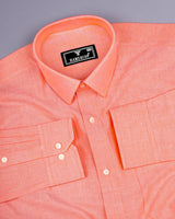 Tiger Orange Plain Oxford Cotton Formal Shirt