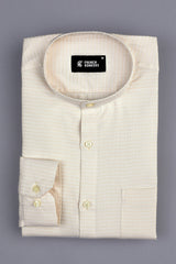 Light Brown rohmbus shape jacquard shirt