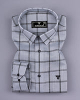 Derowin Gray With Black Check Linen Cotton Shirt