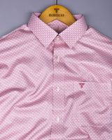 Flamingo Pink With White Printed Cotton Shirt