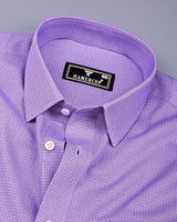 Monster Purple With White Printed Cotton Shirt