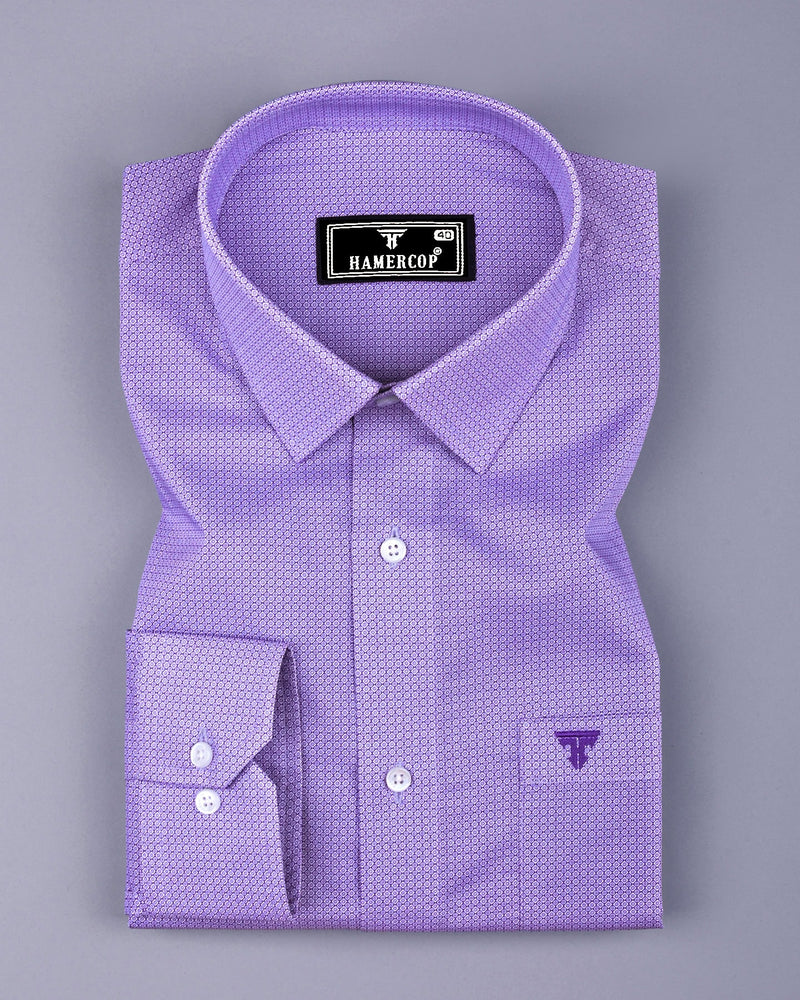 Monster Purple With White Printed Cotton Shirt